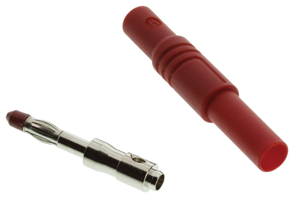 934097101 SAFETY PLUG, 24A, 4MM, CABLE, RED HIRSCHMANN TEST AND MEASUREMENT