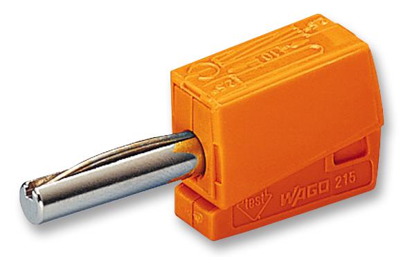 215-211 PLUG, 4MM, CAGE CLAMP, ORANGE WAGO