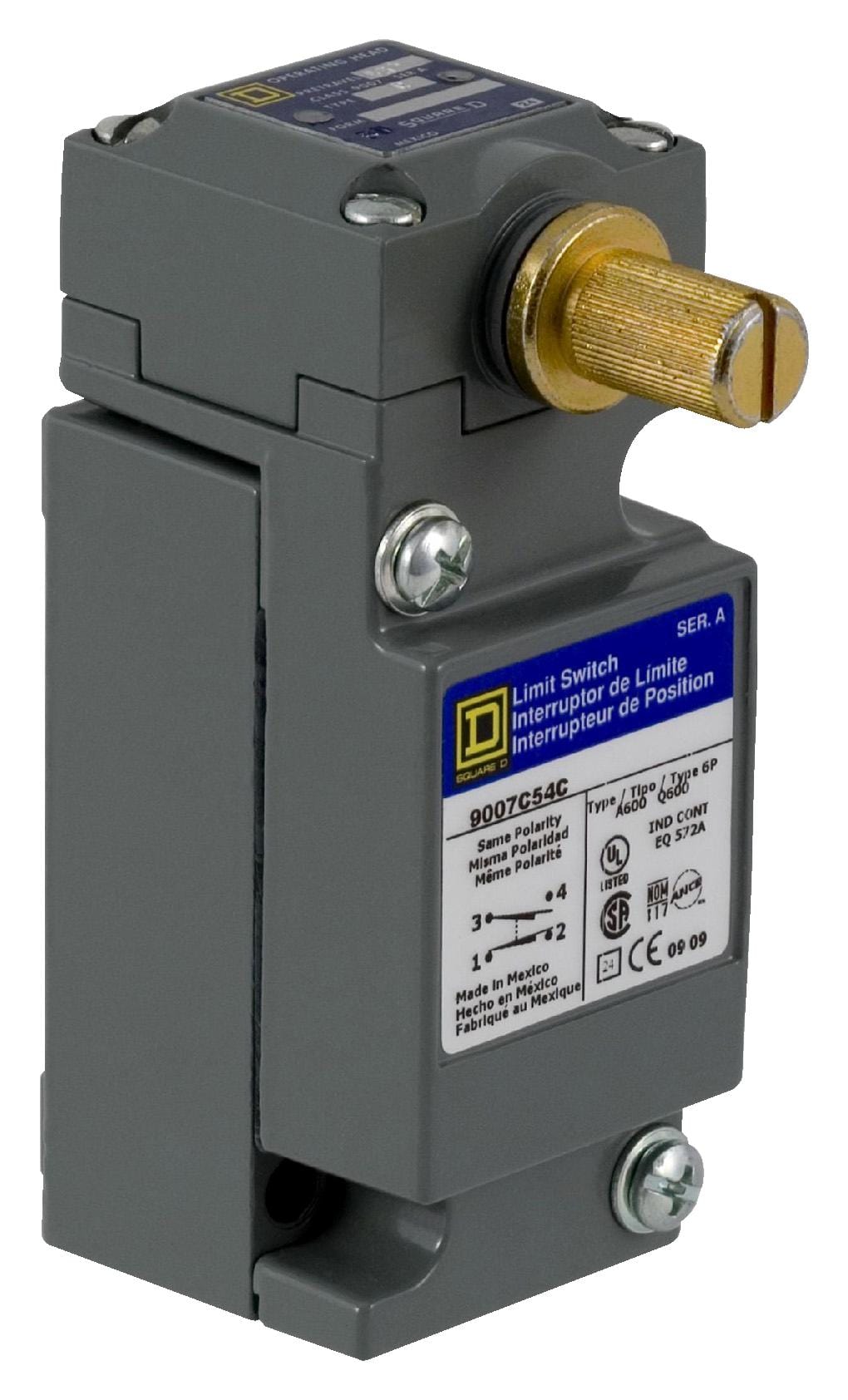 SCHNEIDER ELECTRIC Limit Switch 9007C54CM11 LIMIT SWITCH, SPDT-DB, 1.2A, 600VAC SCHNEIDER ELECTRIC 3111979 9007C54CM11
