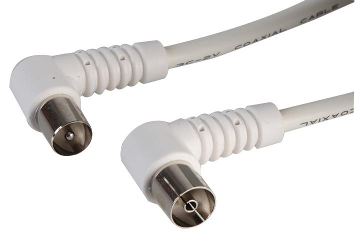 JR9008A/0.5M WHITE-ROHS LEAD, COAX TV R/A P-S WHITE 0.5M PRO SIGNAL