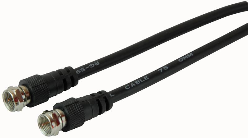 JR9014 1.5M-ROHS BLACK LEAD, F PLUG-F PLUG RG59 1.5M BLACK PRO SIGNAL