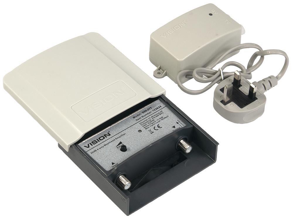 123834 MASTHEAD AMP KIT, 1IN-1OUT, UK VISION