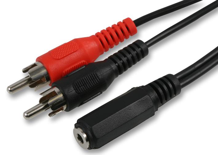 PSG03093 LEAD, 3.5MM S SOCKET-2XPHONO, 0.5M PRO SIGNAL