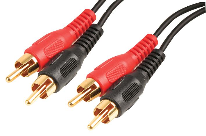 PSG00237 2X PHONO PLUGS TO PLUGS -GOLD/7M PRO SIGNAL
