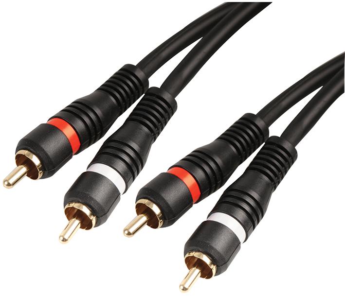 PSG00280 GOLD 2X PHONO PLUGS TO PLUGS - 3M PRO SIGNAL