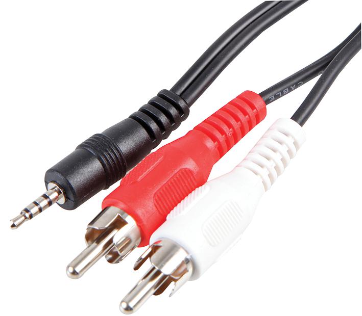 PSG00497 4P 2.5MM JACK TO 2X PHONO 1.5M PRO SIGNAL