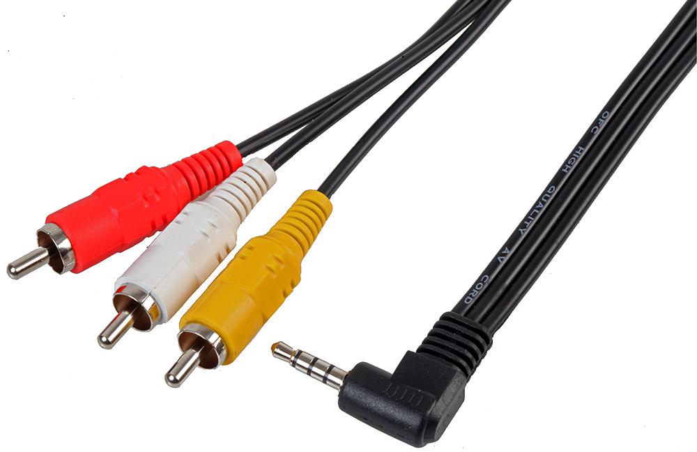 PSG00671 4-POLE JACK PL TO 3X PH PL - 1M GOLD PRO SIGNAL