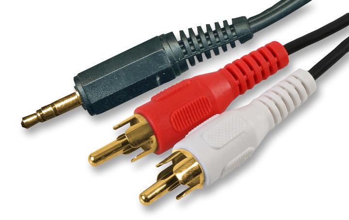 PSG02704 3.5MM ST TO 2X PHONO, GOLD, 1.8M PRO SIGNAL
