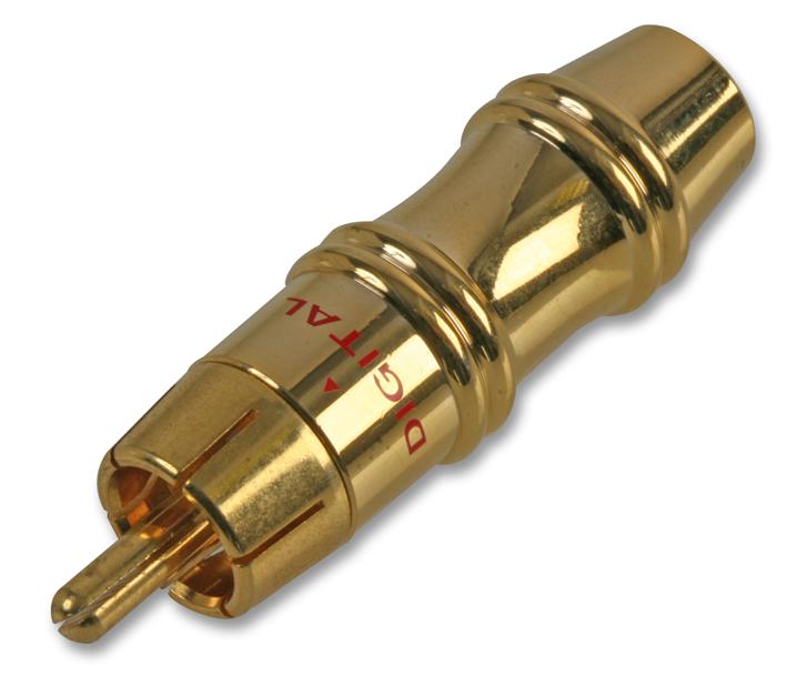PSG03213 PHONO PLUG, GOLD, RED PRO SIGNAL