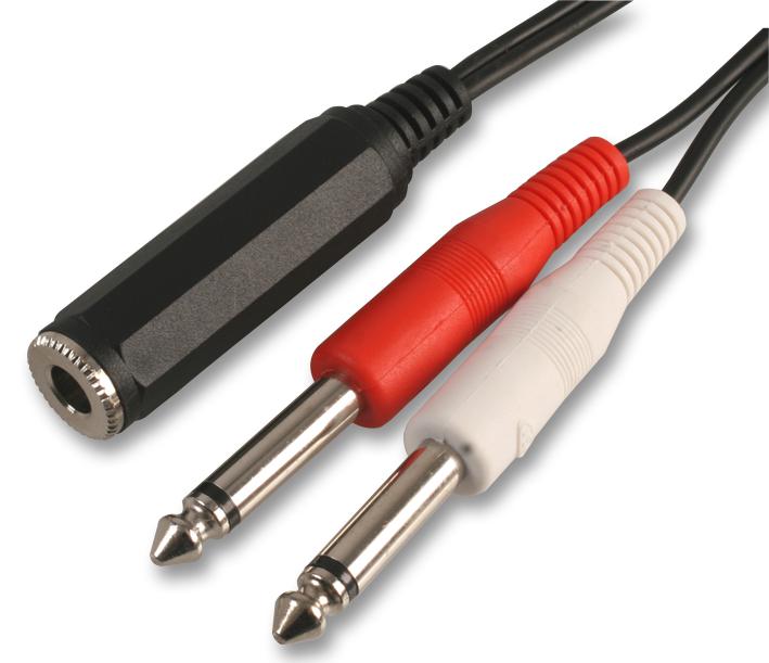 PSG03280 6.35MM SOCKET TO 2X PLUGS, MONO, 0.3M PRO SIGNAL