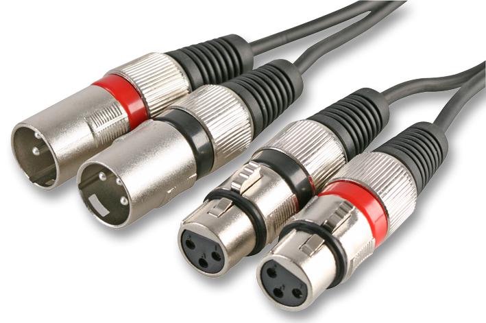 PLS00204 LEAD, 2X XLR PLUGS TO SKTS, 1.2M PULSE