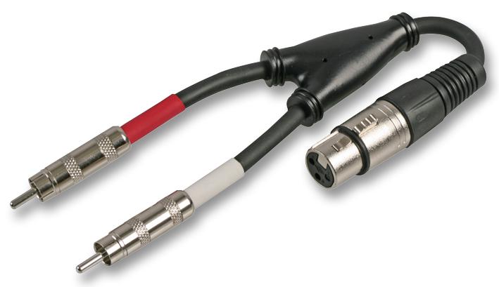 PLS00208 LEAD, XLR SKT TO 2X PHONO PLUGS, 0.25M PULSE