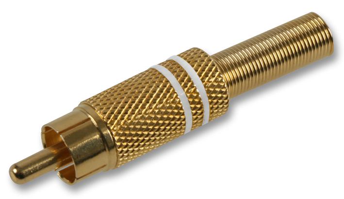 PSG03775 PHONO PLUG, GOLD, WHITE, 5-6MM PRO SIGNAL