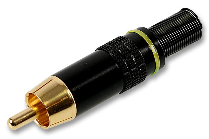 AV19330 PHONO PLUG, BLACK/GOLD, YELLOW PRO SIGNAL