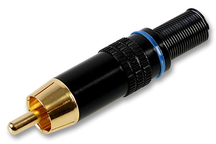 AV19331 PHONO PLUG, BLACK/GOLD, BLUE PRO SIGNAL