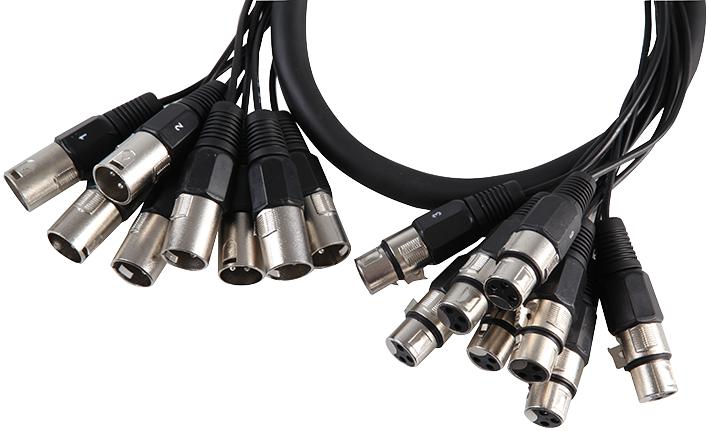 PLS00501 XLR LOOM, 8 WAY, PLUG TO SOCKET, 10M PULSE