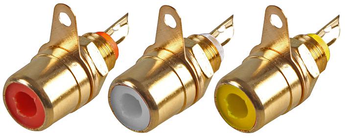 PSG03849 CONNECTORS, PHONO SOCKET, RED, WHT, YEL PRO SIGNAL