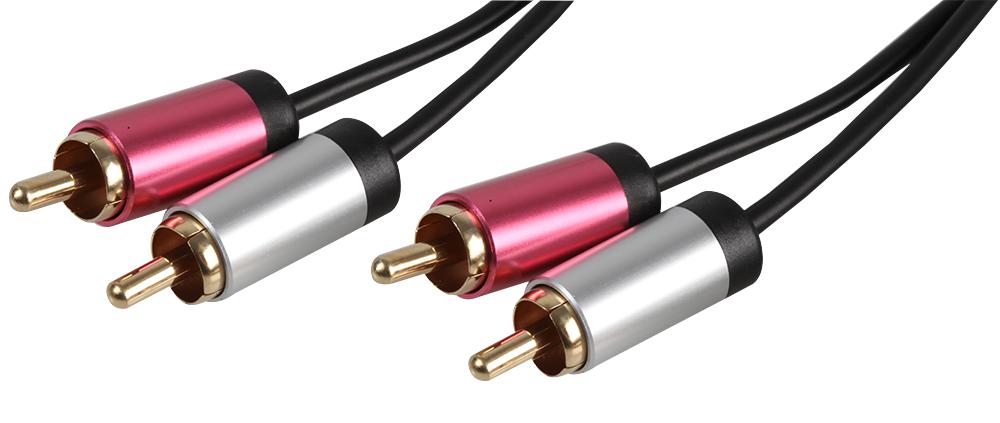 PSG3198-1M 2X PHONO PLUG TO PLUG LEAD 1M ALU PRO SIGNAL