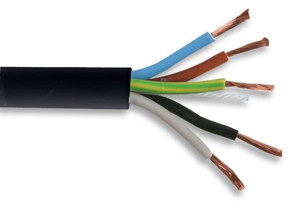 PP-3185Y-1.50MMBLK UNSHLD FLEX CABLE, 5COND, 1.5MM2, 100M MULTICOMP PRO