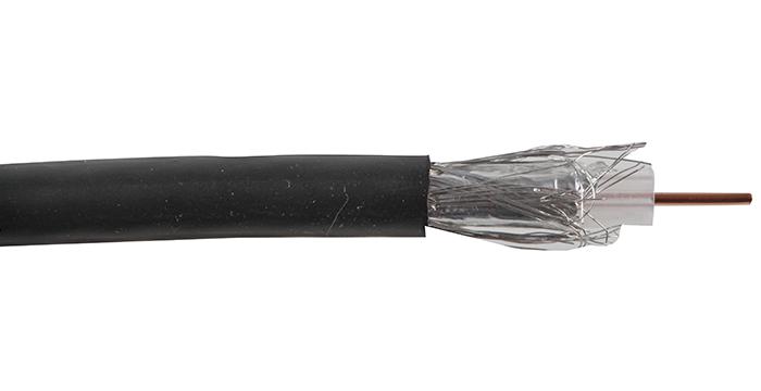 CBBR01251M RG6U SATELLITE CABLE BLACK 1 METER PRO POWER