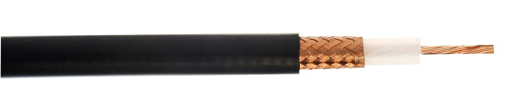 490025-BLK-100 CABLE, COAX URM76 BLACK 100/M WEBRO