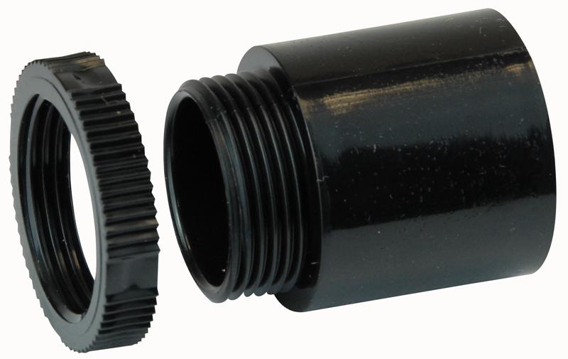 A25LR BLACK ROUND CONDUIT MALE ADAPTOR 25MM BLK PRO POWER
