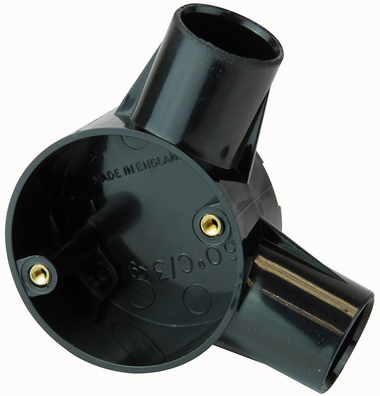 CJB25/2B/BLK 2 WAY ANGLE BOX BLACK 25MM PRO POWER
