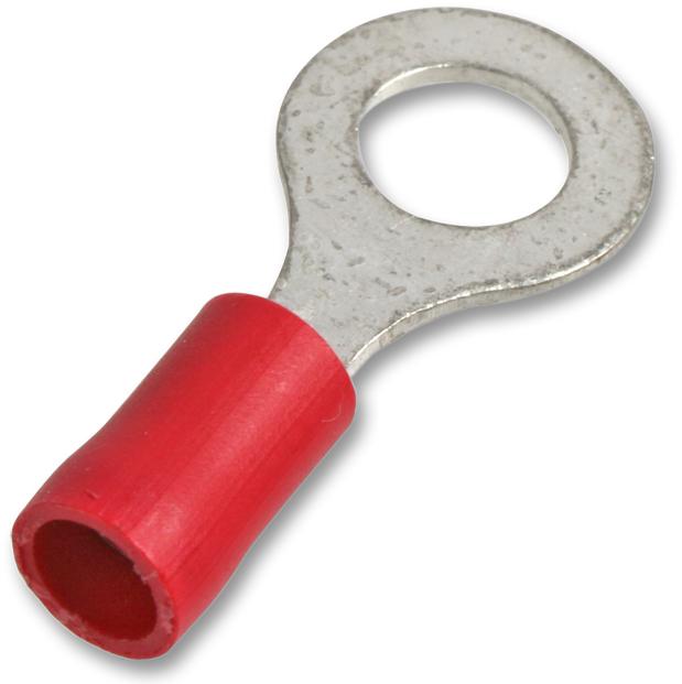 ST1-6.0 RING TERMINAL RED 6.0MM 25A 100/PK PRO POWER