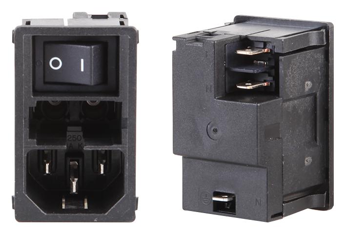 KM00.1105.11 INLET, IEC, SWITCHED/FUSED, 2POLE SCHURTER