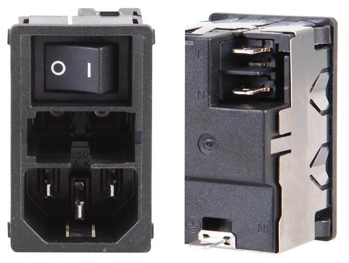 KM01.1105.11 INLET, IEC, SWITCHED/FUSED, 2POLE SCHURTER