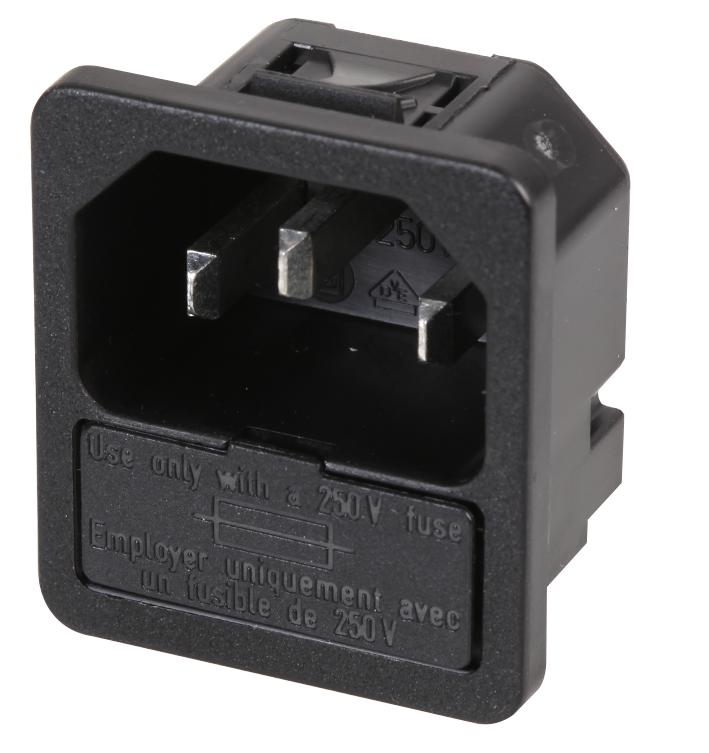 6200.4215 INLET, IEC, C14, 6200, 10A SCHURTER