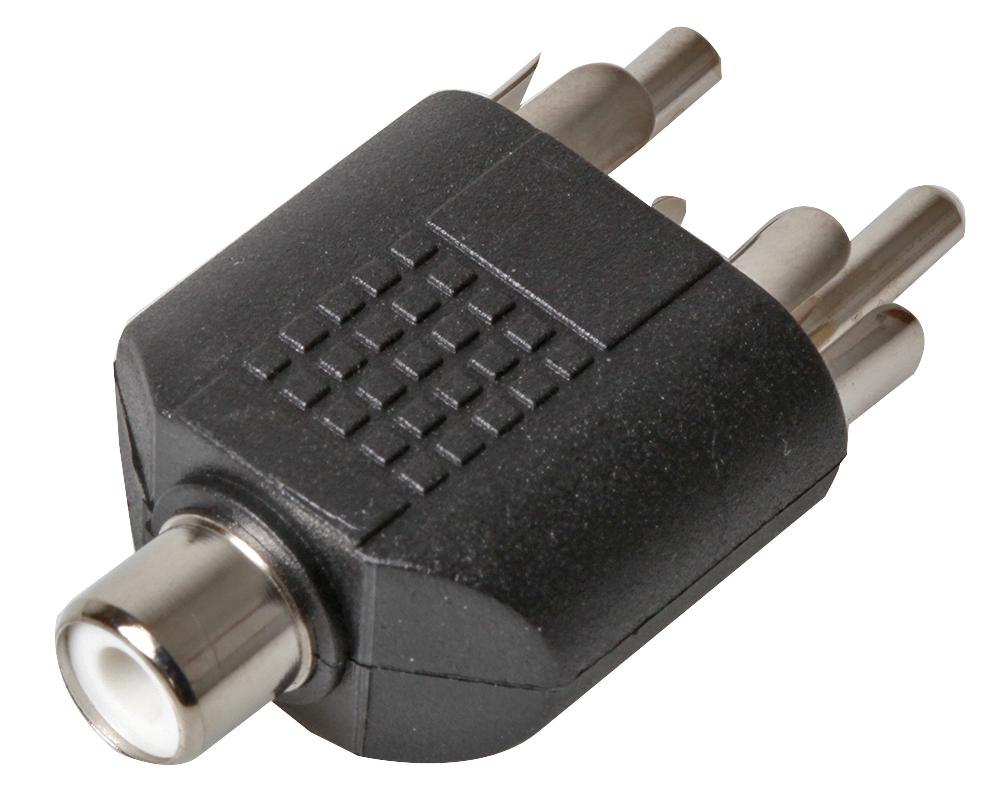 PSG08655 ADAPTOR, 2X PHONO PLUGS - 1X PHONO SKT PRO SIGNAL