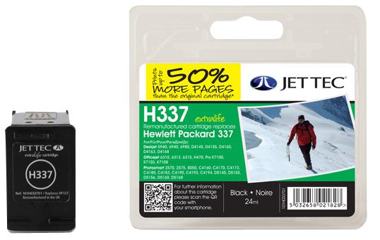 H337 INK CART,REMAN,HP337/C9364EE+50%, BK JET TEC