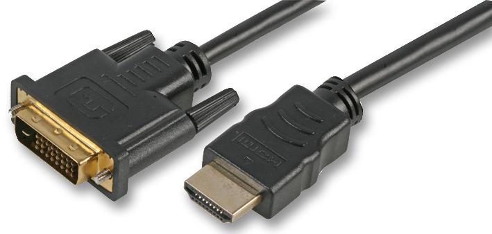 PSG90345 LEAD, HDMI A M - DVI-D M, GOLD, 5M PRO SIGNAL