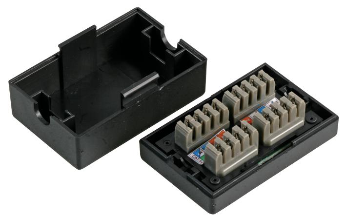 F78BKB CONNECTION BOX, CAT5E, BLACK TUK