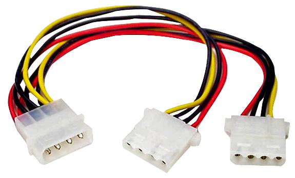 PYO2L LEAD, LP4- 2X LP4 Y SPLITTER,MALE-FEMALE STARTECH