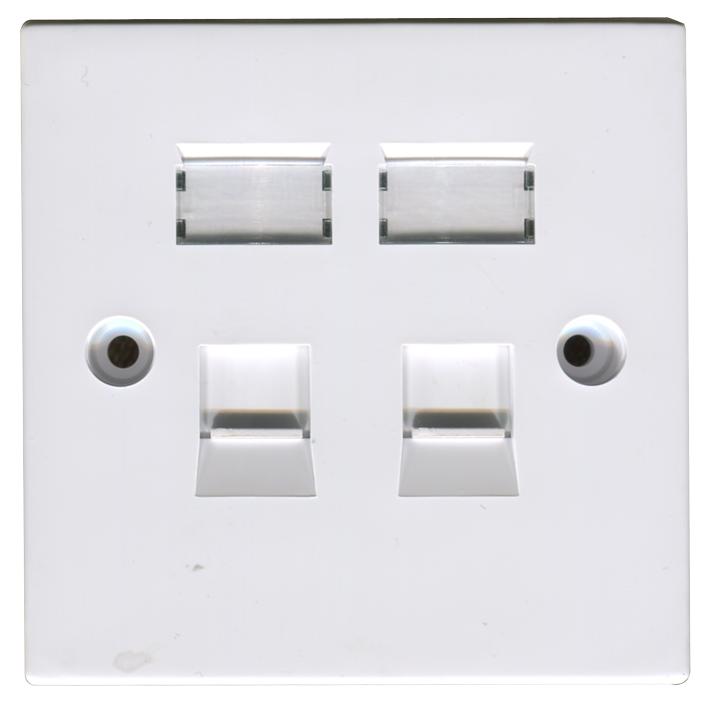 FJP2 FACE PLATE, 2POS, ABS, WHITE TUK