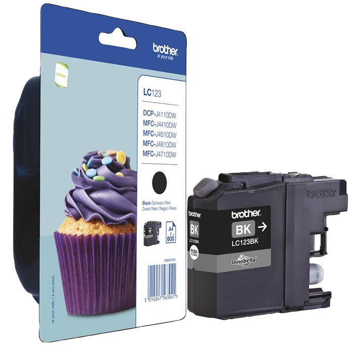 LC123BK INK CARTRIDGE, ORIGINAL, BLACK, BROTHER BROTHER