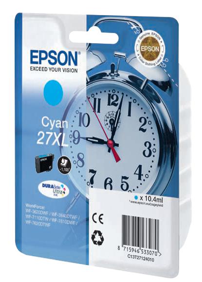 C13T27124010 INK CARTRIDGE, T2712XL, HI-CAP CYAN EPSON
