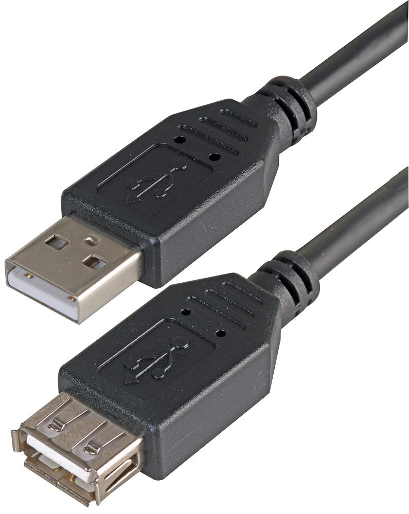 PSG91423 LEAD, USB2.0 A MALE - A FEMALE, BLACK 5M PRO SIGNAL