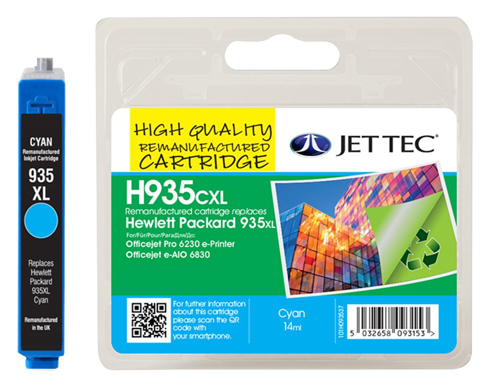 101H093537 INK CART, REMAN, HP935XL CYAN JET TEC