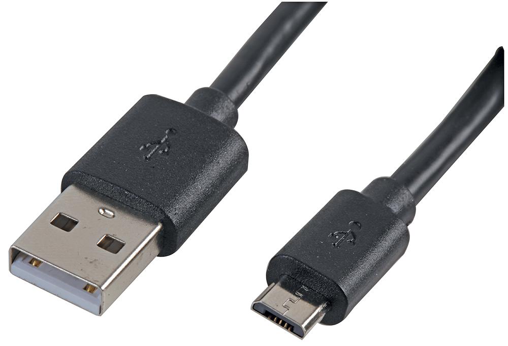 PSG91563 LEAD, USB A MALE-MICRO B MALE, BLACK 1M PRO SIGNAL