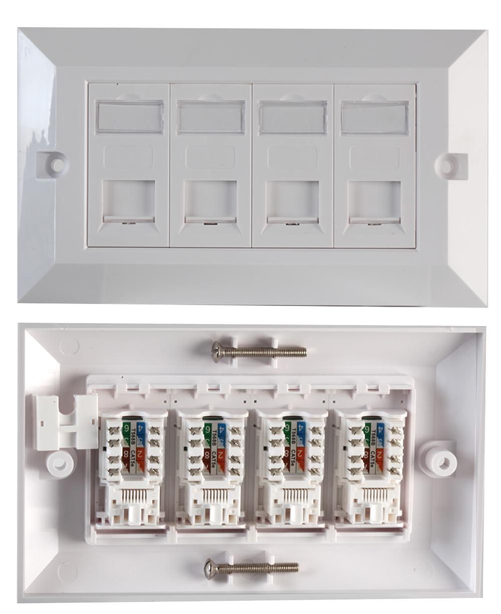 PSG91591 FACEPLATE, CAT5E, 4PORT PRO SIGNAL