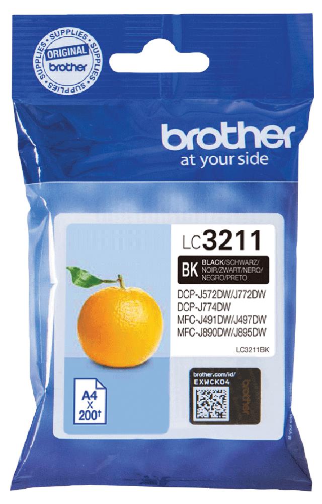 LC3211BK INK CART, LC3211BK, BLACK, BROTHER BROTHER