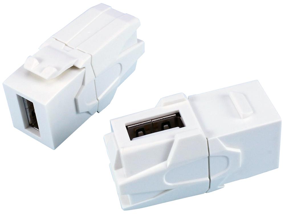 KCUAA290WH 90DEG KEYSTONE COUPLER, USB A-A RCPT/WHT TUK