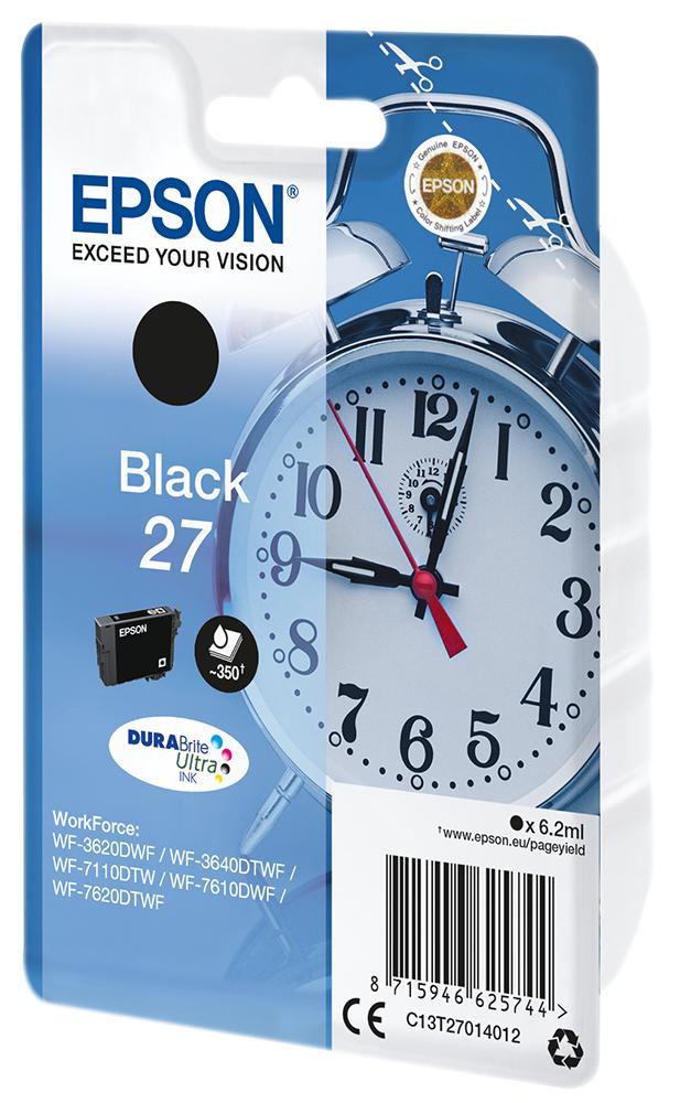 C13T27014012 INK CARTRIDGE, 27 ORIGINAL, BLACK EPSON