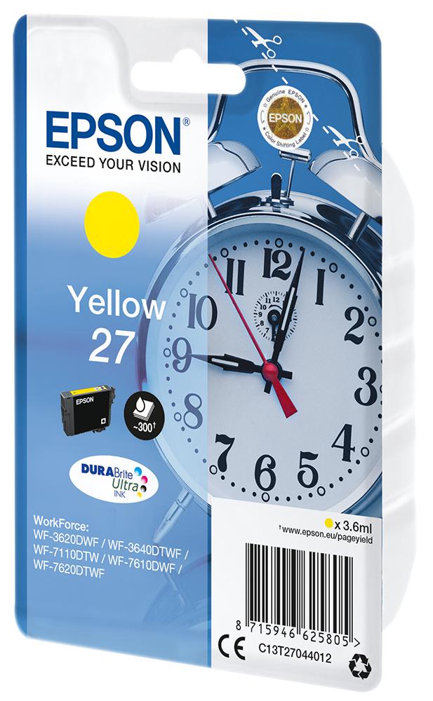 C13T27044012 INK CARTRIDGE, 27 ORIGINAL, YELLOW EPSON