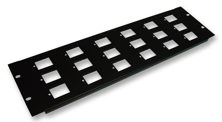 R1268/3UK-719 RACK PANEL, PUNCHED 18 IEC, 3U PENN ELCOM