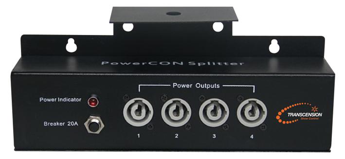 POWERCON DISTRIBUTOR POWERCON DISTRIBUTOR, 1 IN, 4 OUT TRANSCENSION