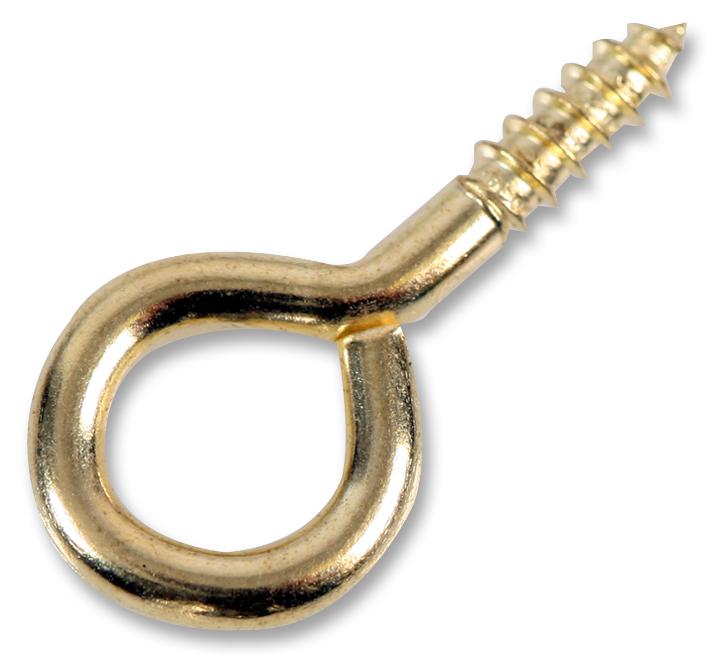 D01227 SCREW EYES, BRASS, 14 X1.4MM (PK10) DURATOOL